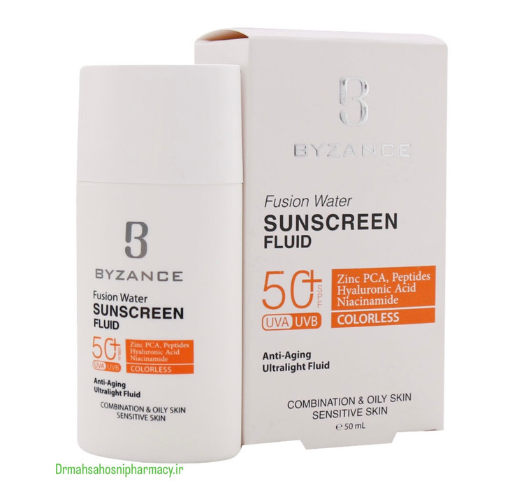 فلوئید ضدآفتاب فیوژن واتر اس پی اف ۵۰ بیزانس