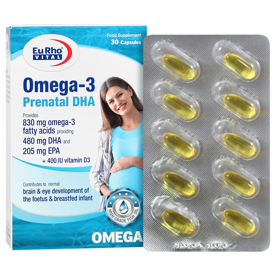 امگا 3 پریناتال دی اچ آ یوروویتال (30 عددی) OMEGA DHA نمای ۲