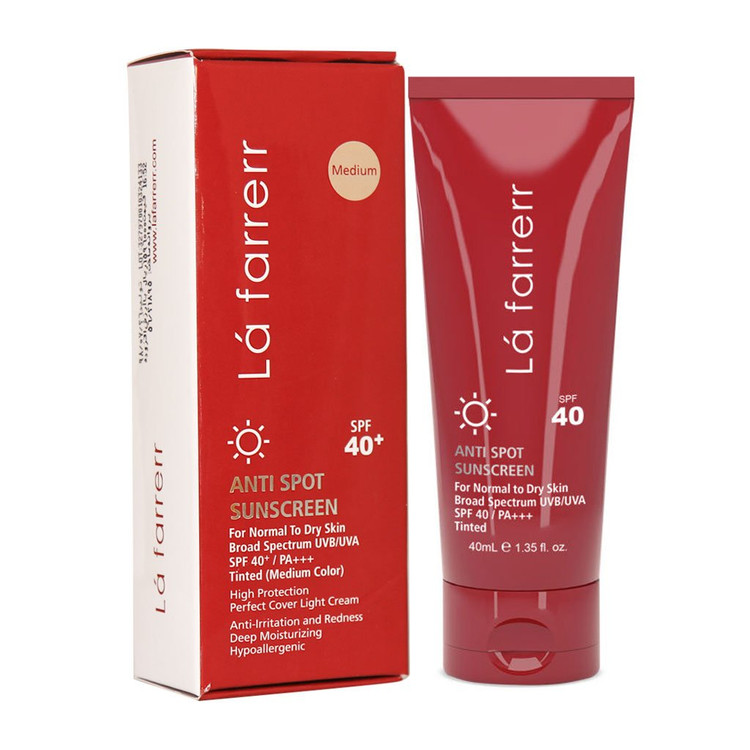 کرم ضدآفتاب رنگی لافارر (مخصوص پوست خشک و معمولی) 40میل SPF40+
