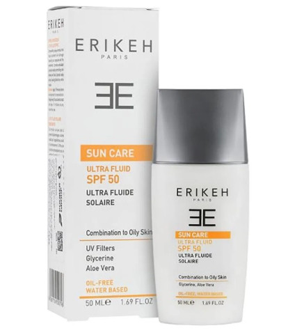 فلوئید ضدآفتاب بی رنگ و فاقد چربی برای پوست مختلط و چرب SPF50 اریکه 50میل