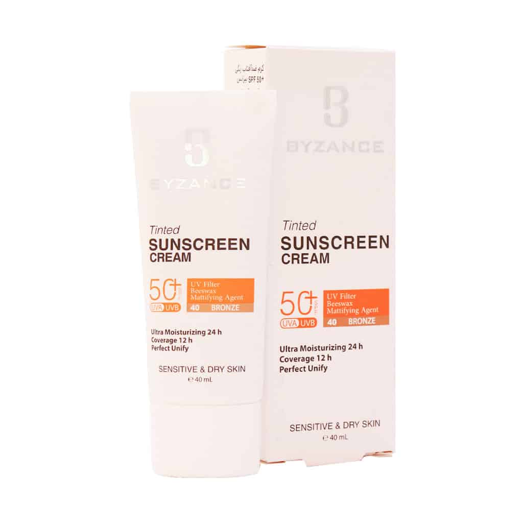 کرم ضد آفتاب رنگی بیزانس پوست خشک SPF50