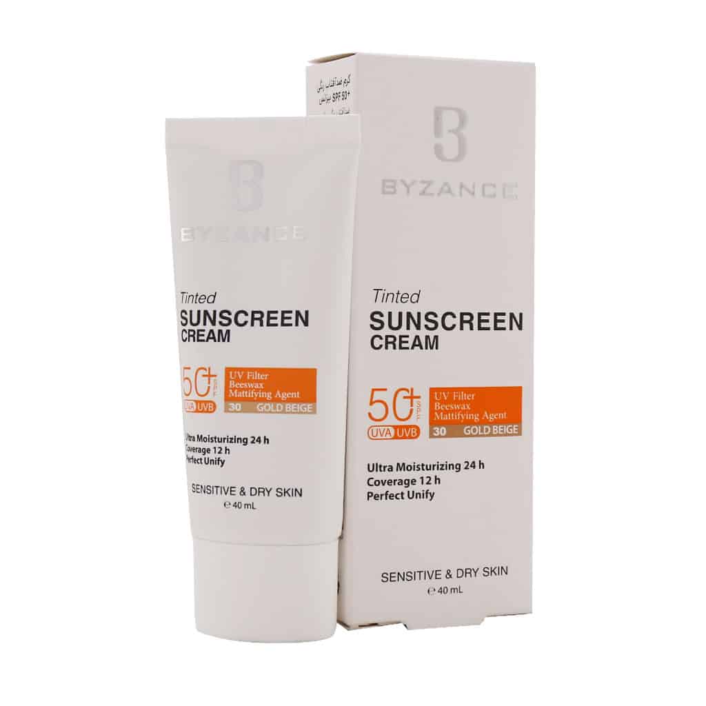 کرم ضد آفتاب رنگی بیزانس پوست خشک SPF50