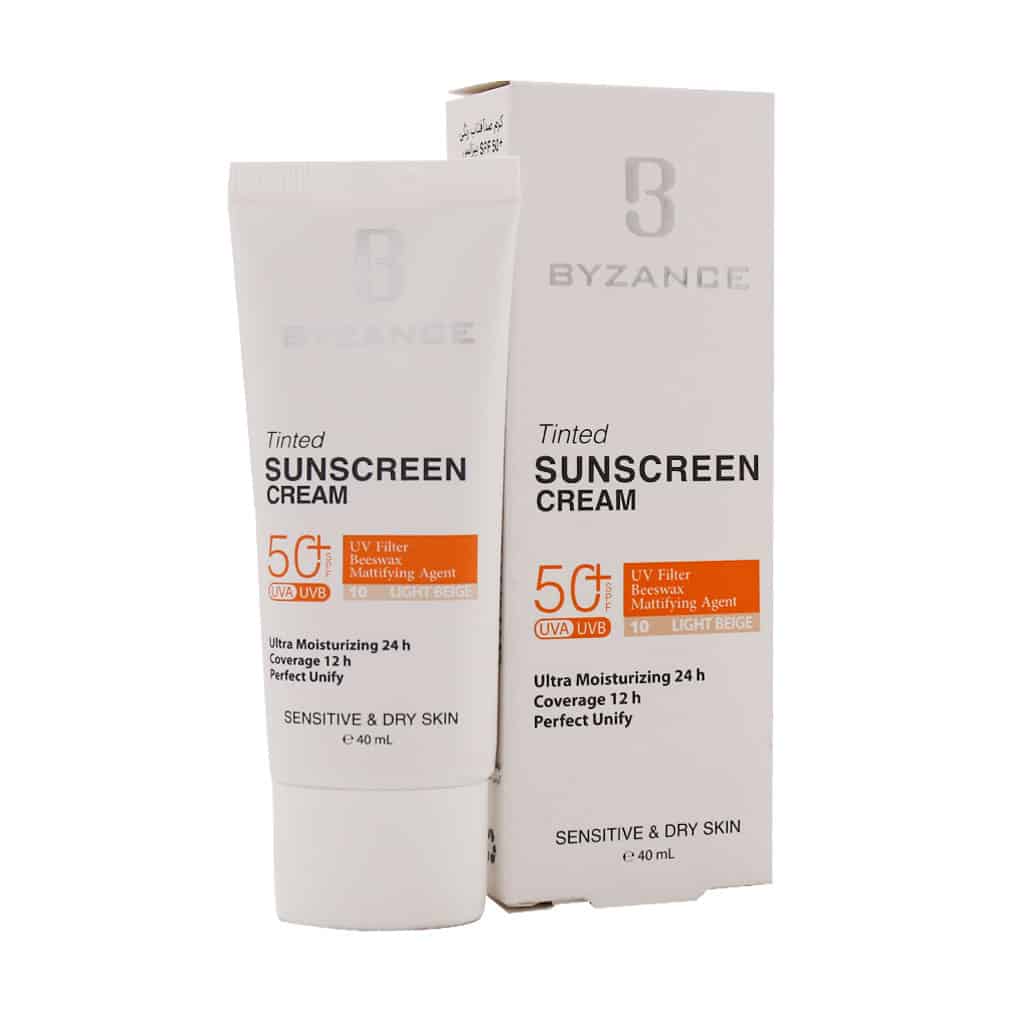 کرم ضد آفتاب رنگی بیزانس پوست خشک SPF50