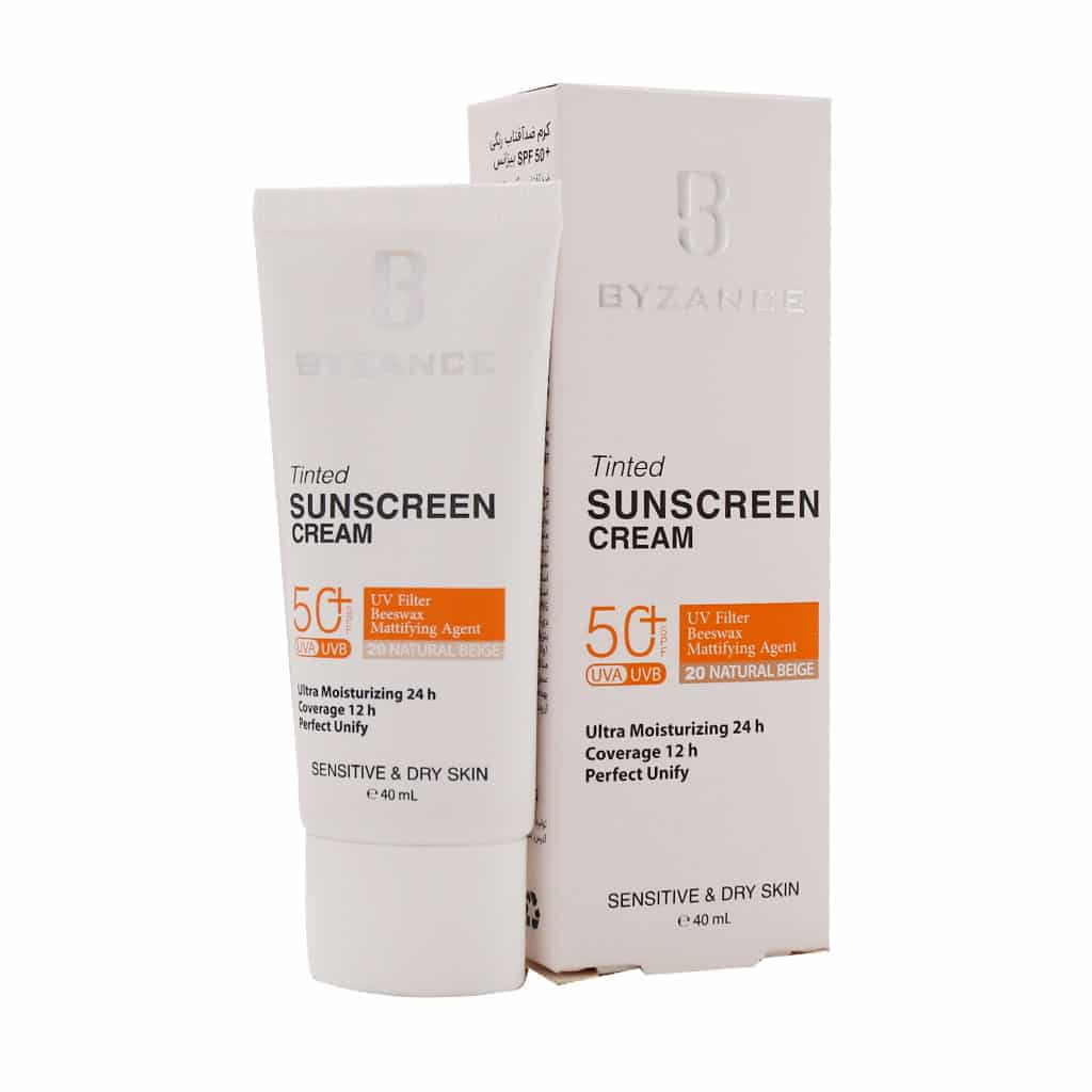 کرم ضد آفتاب رنگی بیزانس پوست خشک SPF50