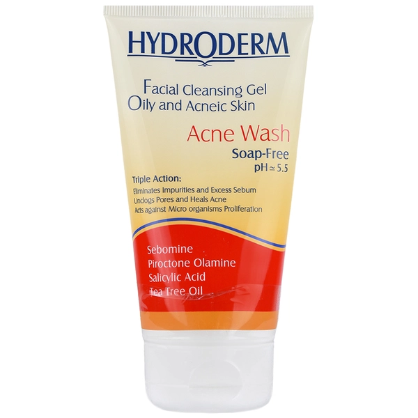 ژل شستشوی صورت هیدرودرم مناسب پوست چرب، جوشدار و حساس