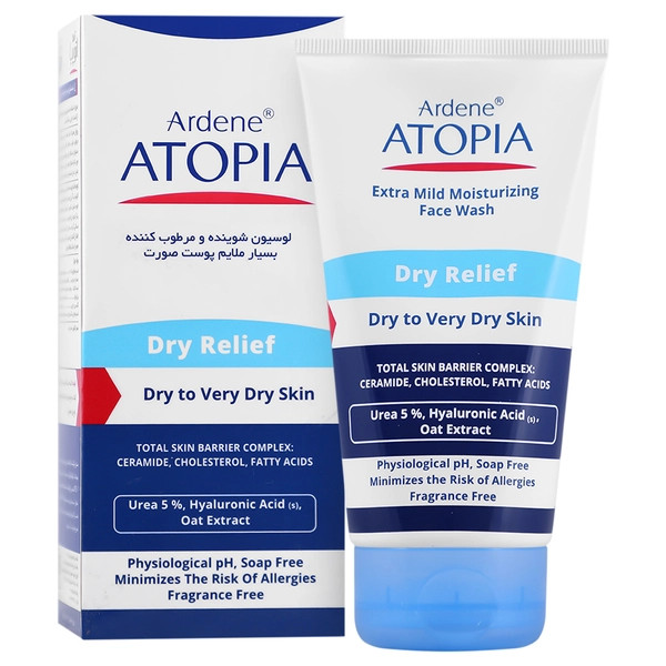 لوسیون شوینده و مرطوب کننده بسیار ملایم صورت درای ریلیف آتوپیا 150g