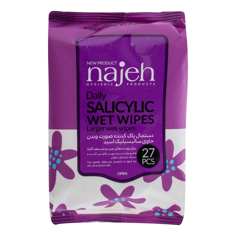 دستمال مرطوب ناژه مدل Salicylic بسته 27 عددی