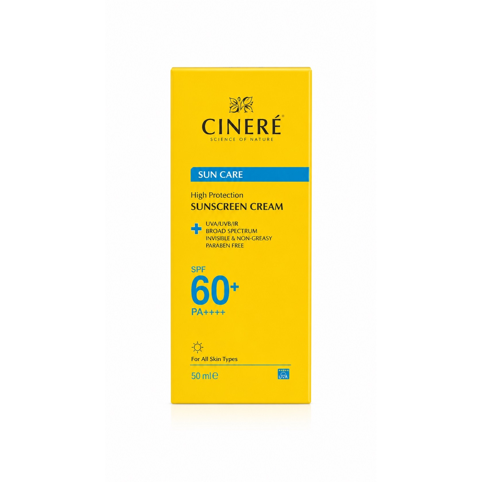 کرم ضد آفتاب +SPF60 بدون رنگ (مناسب انواع پوست)  سینره