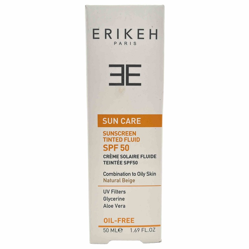 فلوئید ضدآفتاب بژ طبیعی و فاقد چربی spf50 بژ طبیعی اریکه